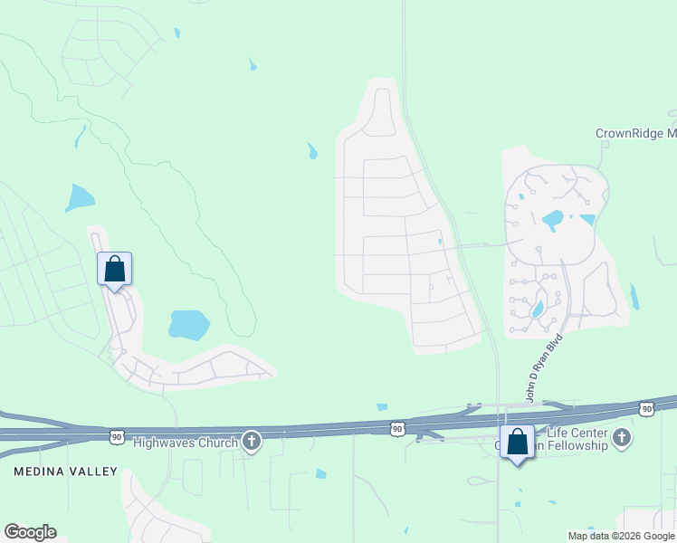 map of restaurants, bars, coffee shops, grocery stores, and more near Freedom Way Road in San Antonio