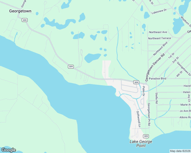 map of restaurants, bars, coffee shops, grocery stores, and more near 1546 County Road 309 in Georgetown