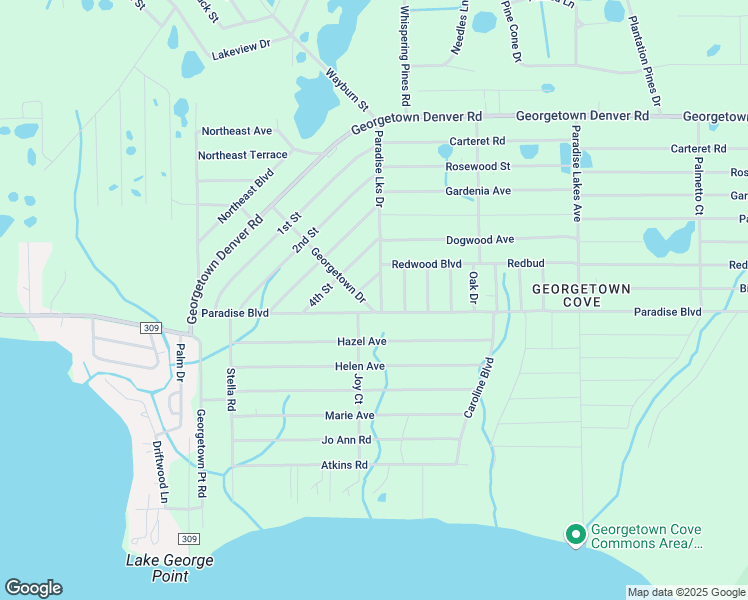 map of restaurants, bars, coffee shops, grocery stores, and more near 708 Paradise Lakes Avenue in Georgetown