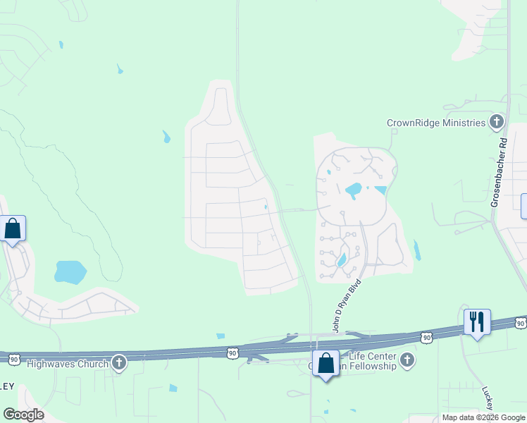 map of restaurants, bars, coffee shops, grocery stores, and more near Freedom Way Road in San Antonio
