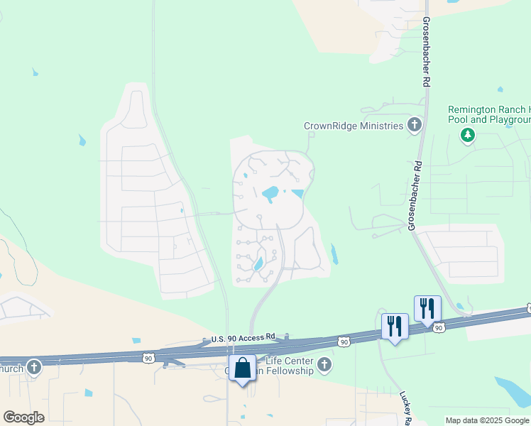 map of restaurants, bars, coffee shops, grocery stores, and more near 5200 John D Ryan Boulevard in San Antonio