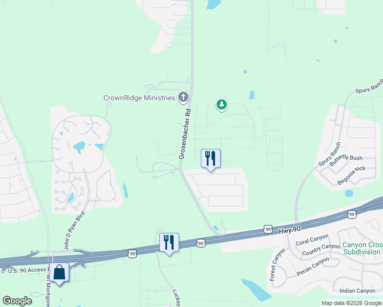 map of restaurants, bars, coffee shops, grocery stores, and more near 3906 Grosenbacher Road in San Antonio