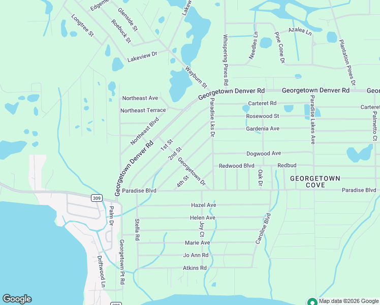 map of restaurants, bars, coffee shops, grocery stores, and more near 208 2nd Street in Georgetown