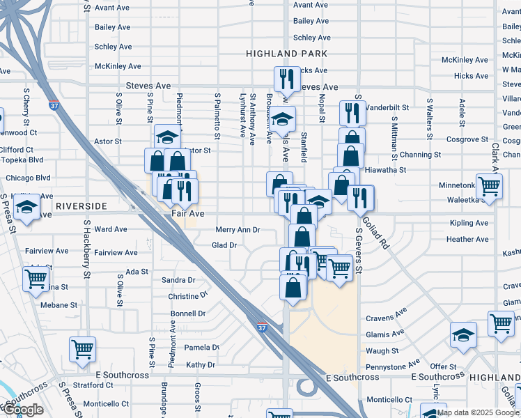 map of restaurants, bars, coffee shops, grocery stores, and more near 921 Halliday Avenue in San Antonio