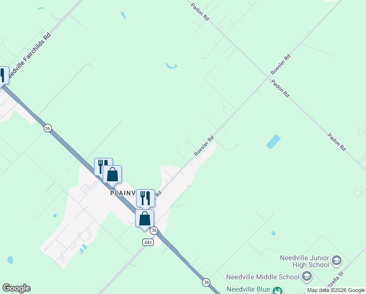 map of restaurants, bars, coffee shops, grocery stores, and more near 12534 Roesler Road in Needville