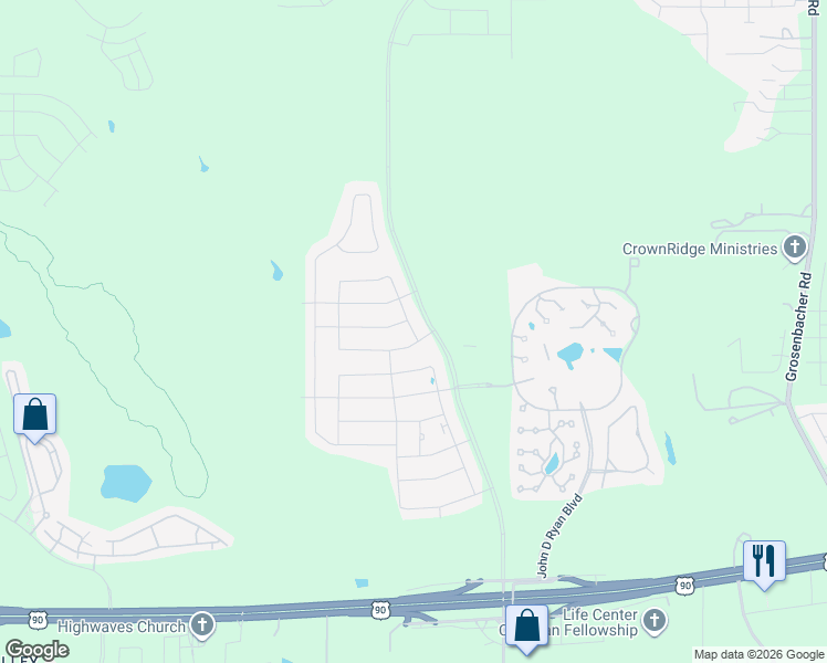 map of restaurants, bars, coffee shops, grocery stores, and more near Freedom Way Road in San Antonio