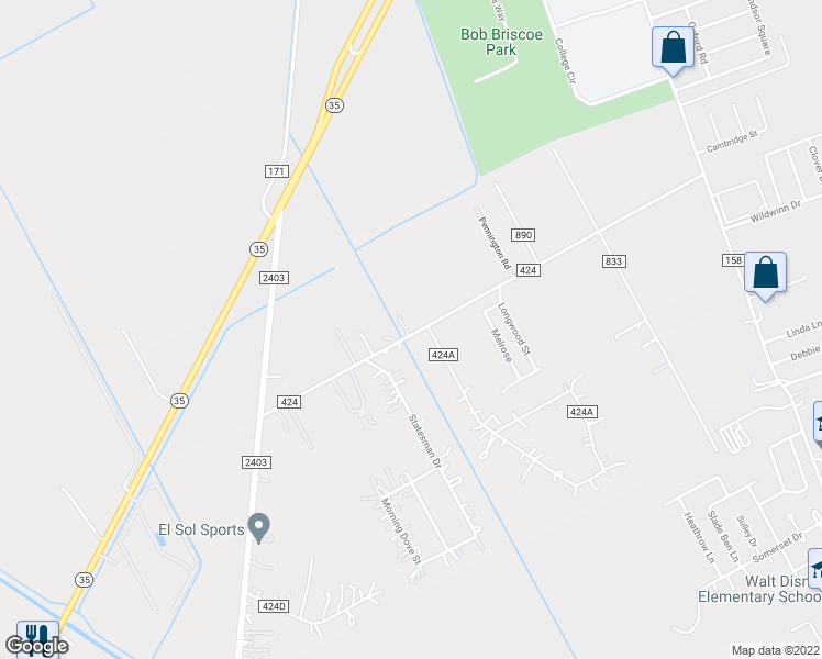 map of restaurants, bars, coffee shops, grocery stores, and more near in Alvin