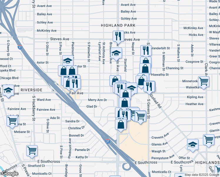 map of restaurants, bars, coffee shops, grocery stores, and more near 921 Halliday Avenue in San Antonio