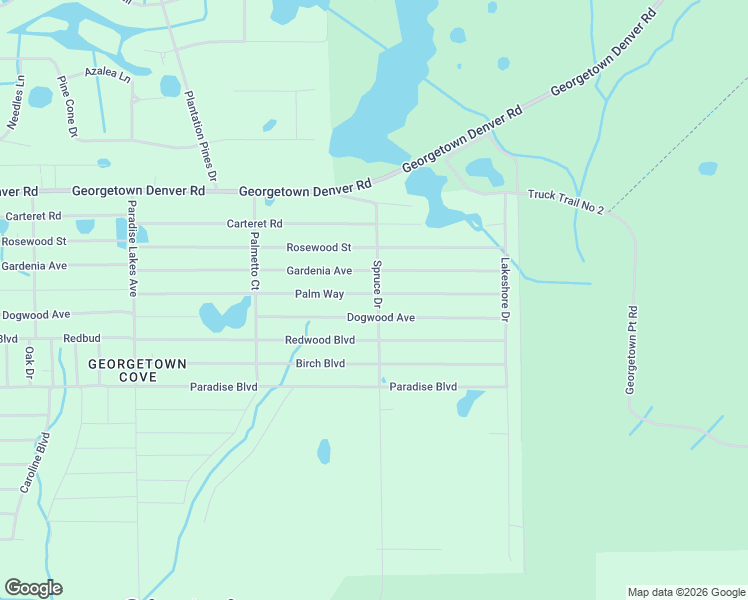 map of restaurants, bars, coffee shops, grocery stores, and more near 436 Palm Way in Georgetown
