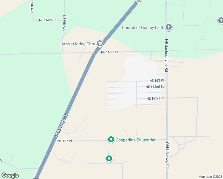 map of restaurants, bars, coffee shops, grocery stores, and more near 1438 Northeast 162nd Street in Citra