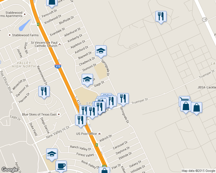 map of restaurants, bars, coffee shops, grocery stores, and more near 118 Gage Street in San Antonio