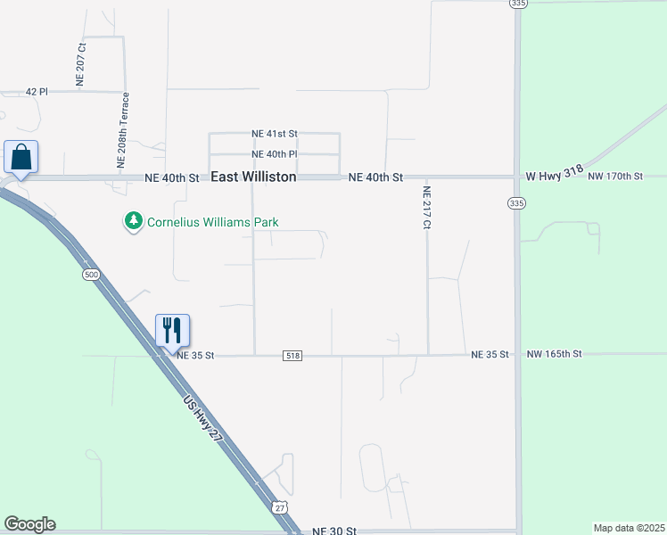 map of restaurants, bars, coffee shops, grocery stores, and more near 21490 37 Place in Williston