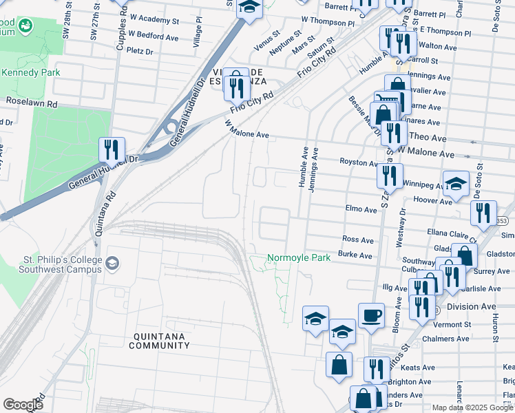 map of restaurants, bars, coffee shops, grocery stores, and more near 139 Wichita Court in San Antonio