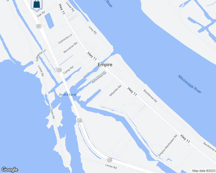 map of restaurants, bars, coffee shops, grocery stores, and more near 131 Fischtziur Lane in Buras