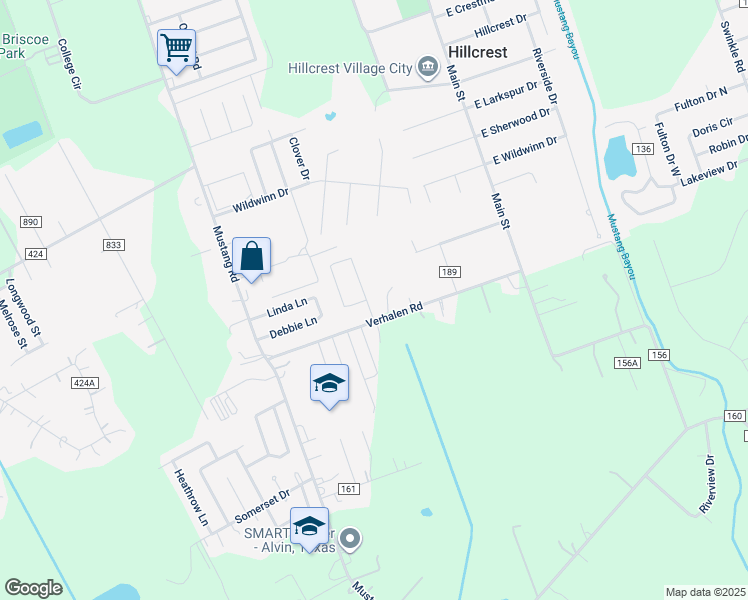 map of restaurants, bars, coffee shops, grocery stores, and more near 4404 Stansel Drive in Alvin