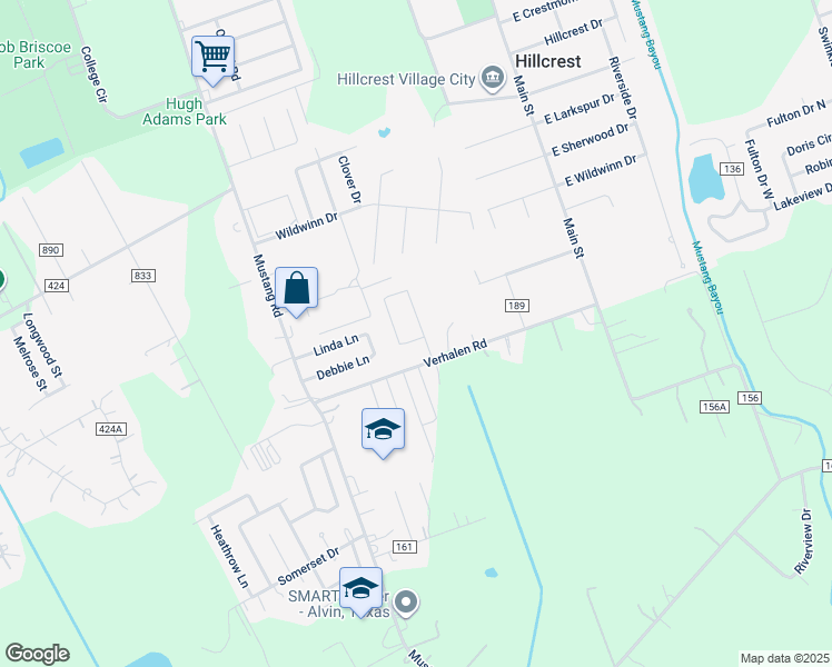 map of restaurants, bars, coffee shops, grocery stores, and more near 4404 Stansel Drive in Alvin