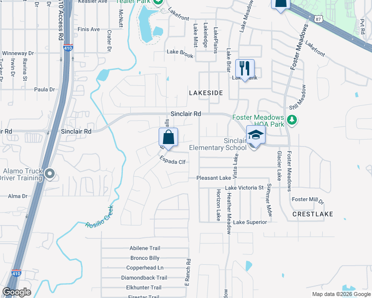 map of restaurants, bars, coffee shops, grocery stores, and more near in San Antonio