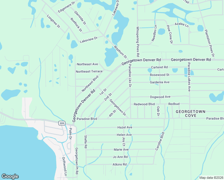 map of restaurants, bars, coffee shops, grocery stores, and more near 208 2nd Street in Georgetown