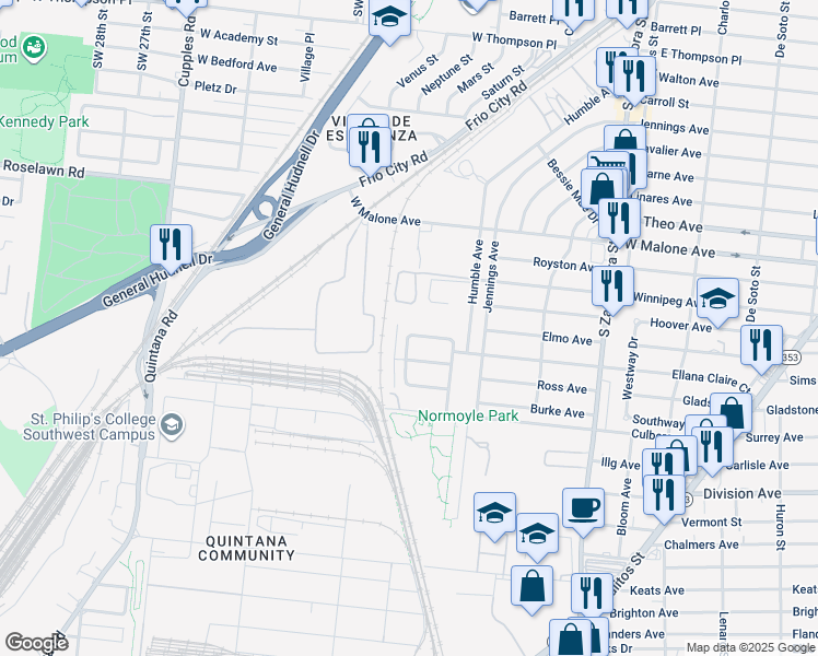 map of restaurants, bars, coffee shops, grocery stores, and more near 139 Wichita Court in San Antonio