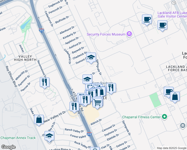 map of restaurants, bars, coffee shops, grocery stores, and more near 118 Gage Street in San Antonio