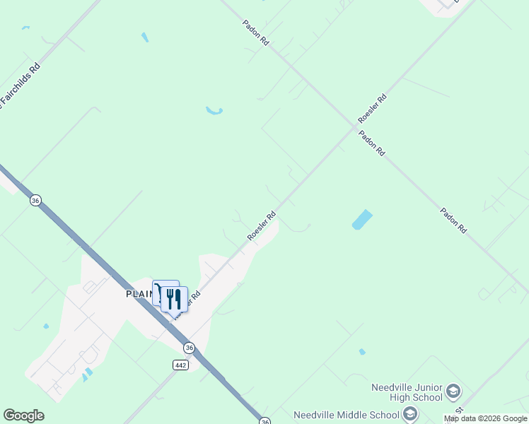 map of restaurants, bars, coffee shops, grocery stores, and more near 12403 Roesler Road in Needville