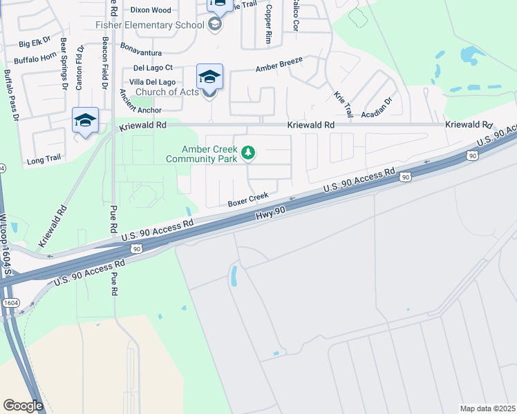 map of restaurants, bars, coffee shops, grocery stores, and more near 9803 U.S. 90 Access Road in San Antonio