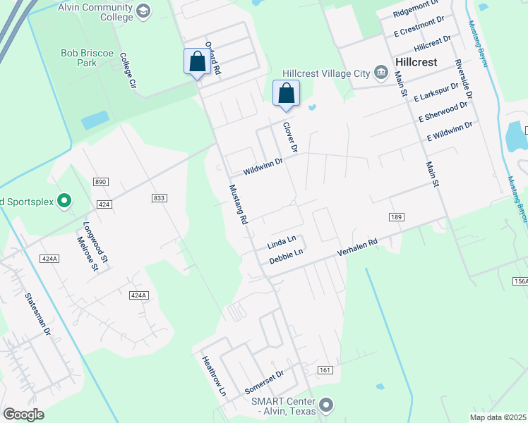 map of restaurants, bars, coffee shops, grocery stores, and more near 1139 Ben Drive in Alvin