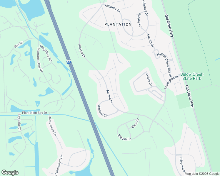 map of restaurants, bars, coffee shops, grocery stores, and more near 3238 Bailey Ann Drive in Ormond Beach