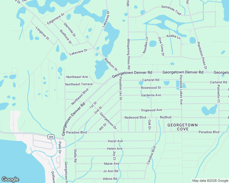 map of restaurants, bars, coffee shops, grocery stores, and more near 228 2nd Street in Georgetown