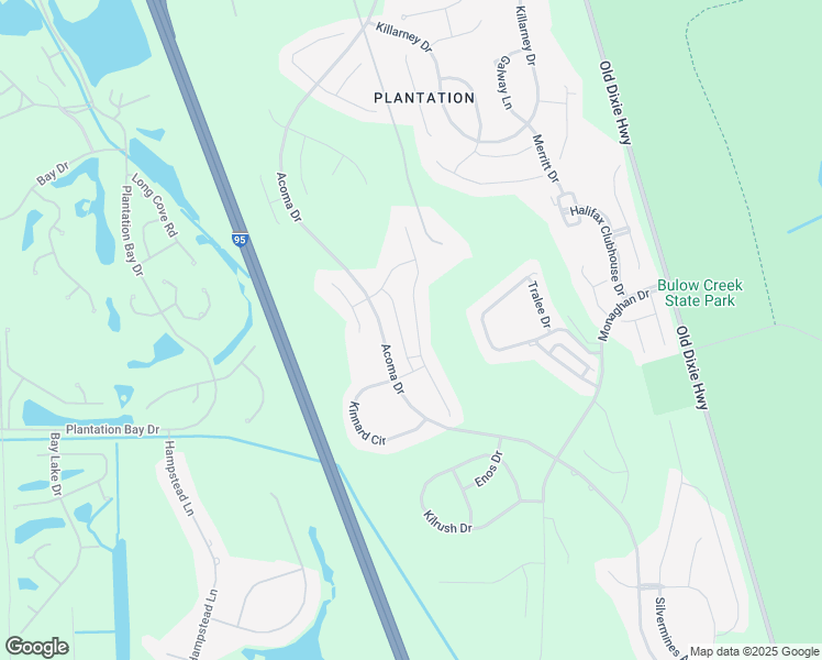 map of restaurants, bars, coffee shops, grocery stores, and more near 3238 Bailey Ann Drive in Ormond Beach