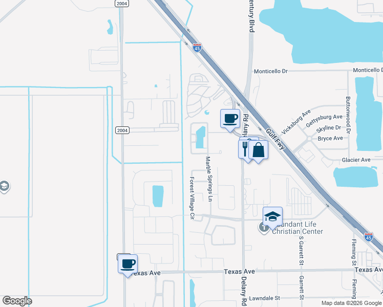 map of restaurants, bars, coffee shops, grocery stores, and more near 639 Century Oaks Lane in La Marque