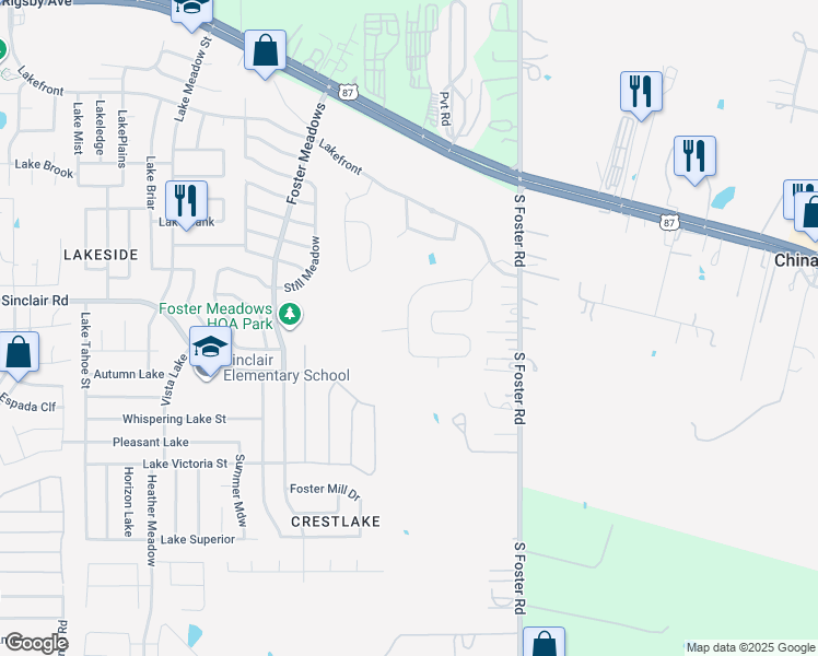map of restaurants, bars, coffee shops, grocery stores, and more near 3207 Begonia Bend in San Antonio