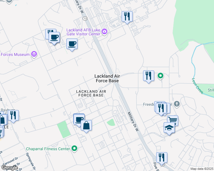 map of restaurants, bars, coffee shops, grocery stores, and more near 1800 Truemper Street in San Antonio
