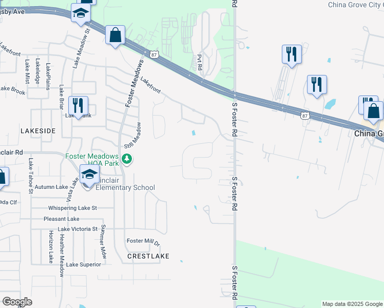 map of restaurants, bars, coffee shops, grocery stores, and more near 3127 Begonia Bend in San Antonio