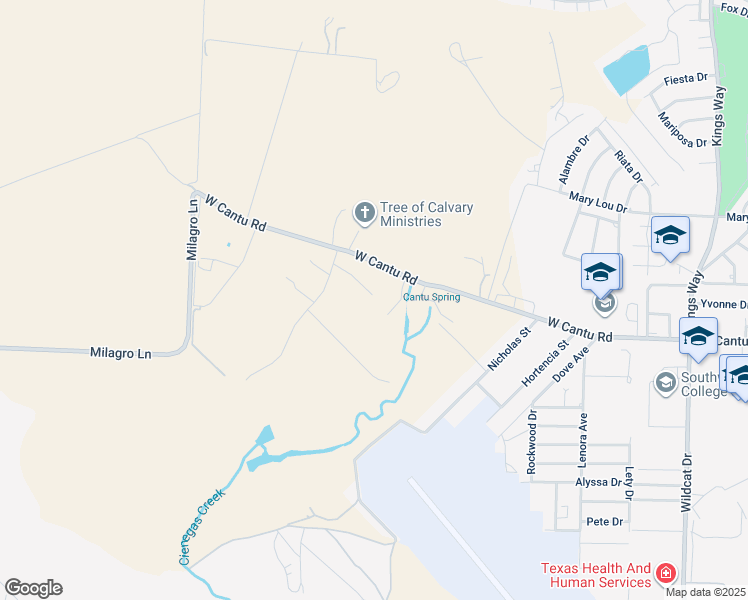 map of restaurants, bars, coffee shops, grocery stores, and more near 1363 West Cantu Road in Del Rio