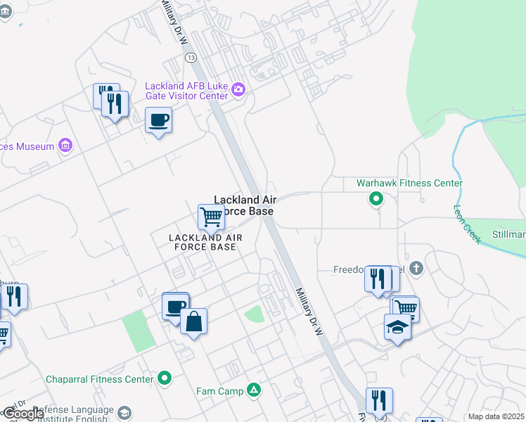 map of restaurants, bars, coffee shops, grocery stores, and more near in San Antonio