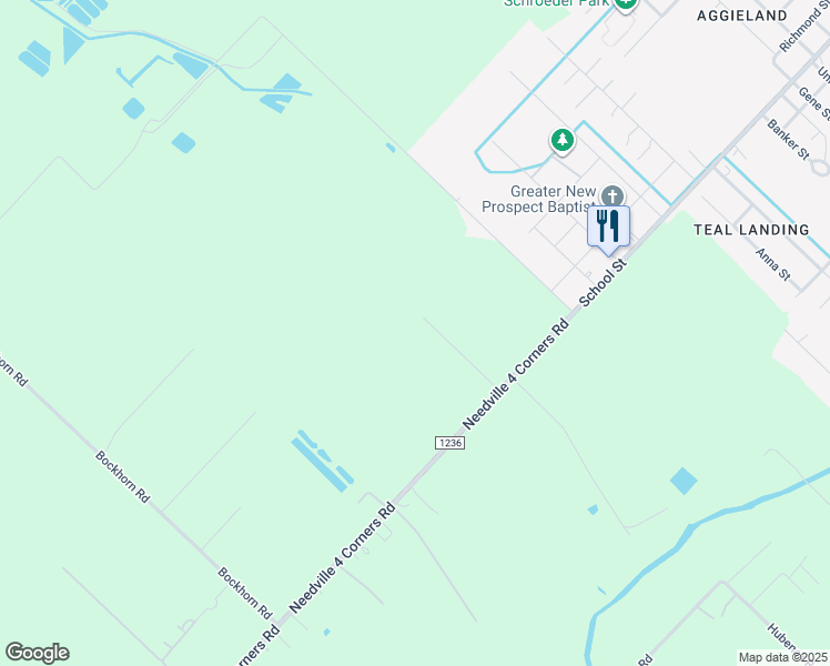 map of restaurants, bars, coffee shops, grocery stores, and more near 14530 Farm to Market Road 1236 in Needville