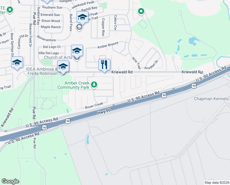 map of restaurants, bars, coffee shops, grocery stores, and more near 331 West Trail in San Antonio