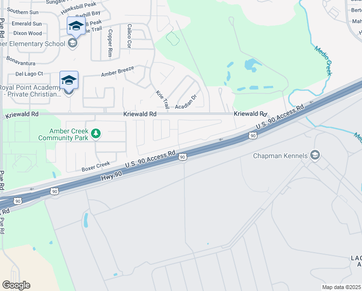 map of restaurants, bars, coffee shops, grocery stores, and more near 442 Westex Trail in San Antonio