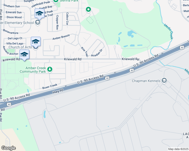 map of restaurants, bars, coffee shops, grocery stores, and more near 442 Westex Trail in San Antonio