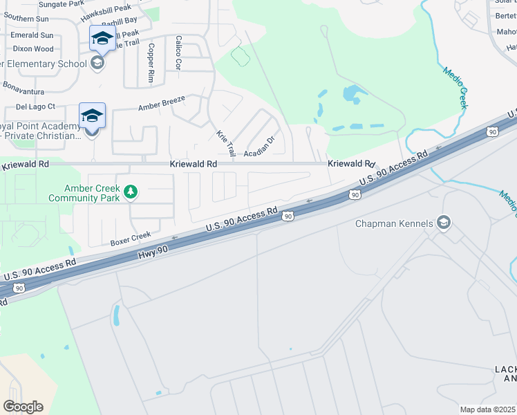map of restaurants, bars, coffee shops, grocery stores, and more near 442 Westex Trail in San Antonio