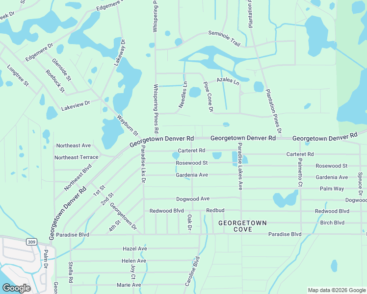 map of restaurants, bars, coffee shops, grocery stores, and more near 128 Carteret Road in Georgetown