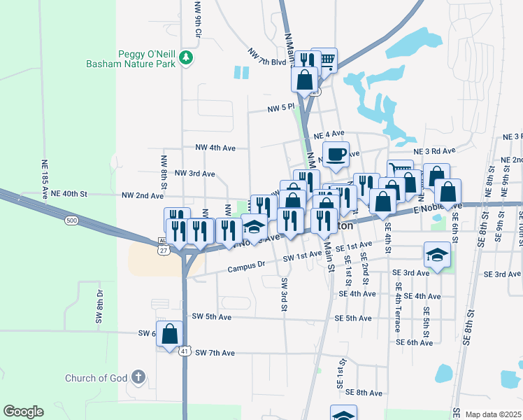 map of restaurants, bars, coffee shops, grocery stores, and more near 300 A Northwest 1st Avenue in Williston