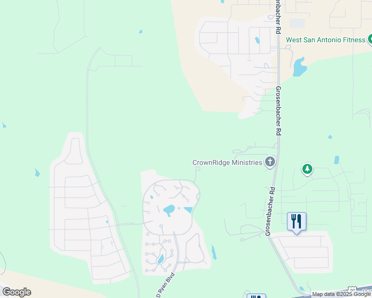map of restaurants, bars, coffee shops, grocery stores, and more near 4613 Grosenbacher Road in San Antonio