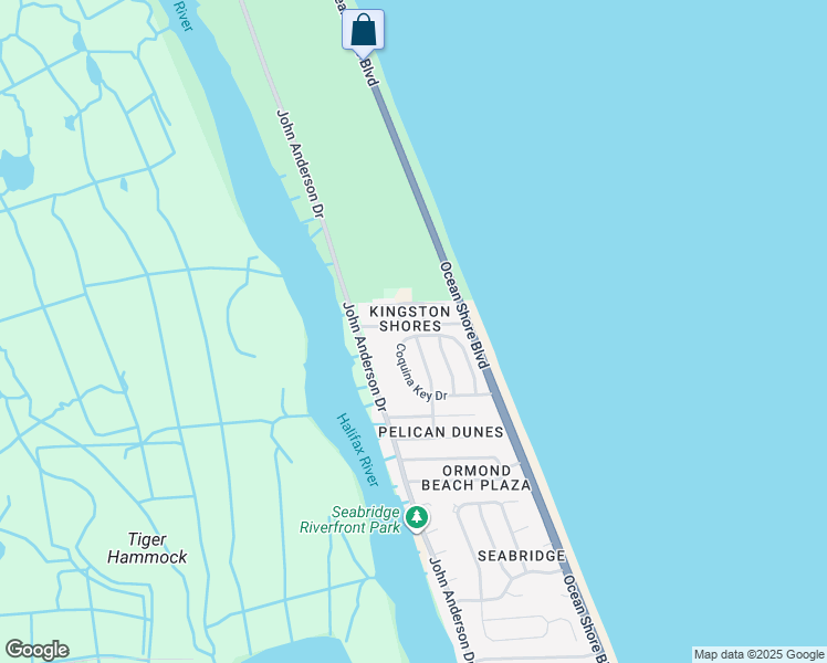 map of restaurants, bars, coffee shops, grocery stores, and more near 146 Coquina Key Drive in Ormond Beach