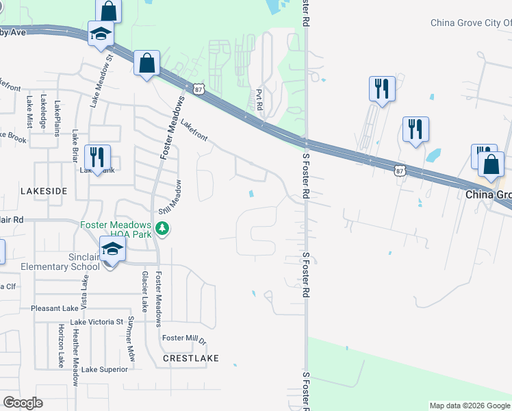map of restaurants, bars, coffee shops, grocery stores, and more near 3127 Begonia Bend in San Antonio