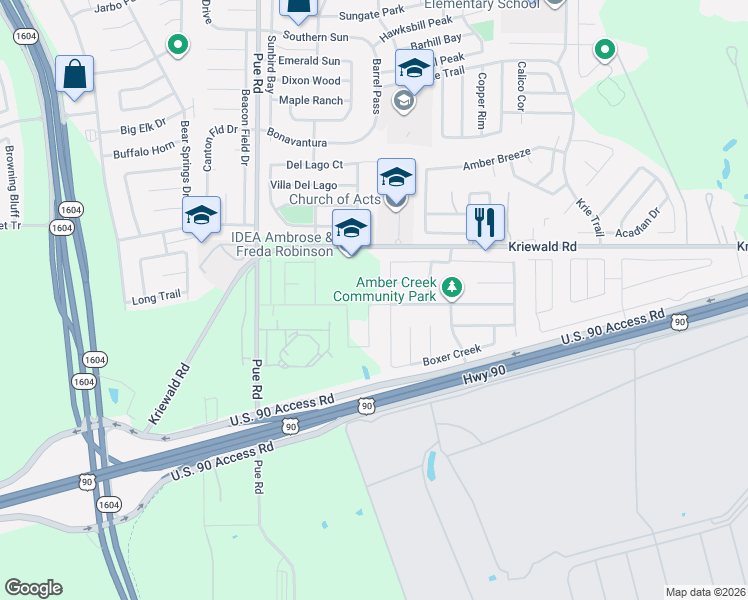 map of restaurants, bars, coffee shops, grocery stores, and more near in San Antonio