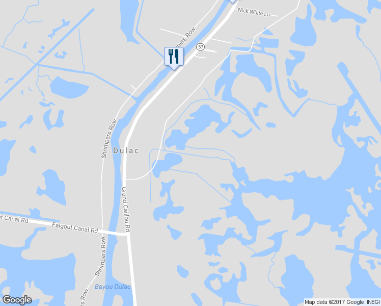 map of restaurants, bars, coffee shops, grocery stores, and more near 7627 Grand Caillou Road in Dulac