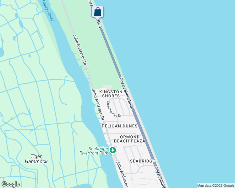 map of restaurants, bars, coffee shops, grocery stores, and more near 5500 Ocean Shore Boulevard in Ormond Beach