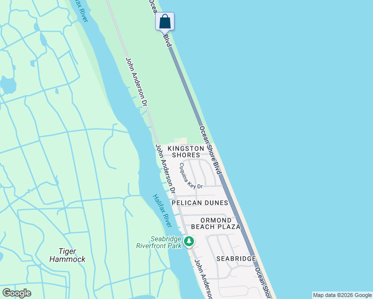 map of restaurants, bars, coffee shops, grocery stores, and more near 146 Coquina Key Drive in Ormond Beach